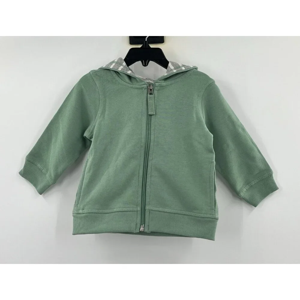 NEW HANNA ANDERSSON Hoodie Zip Front 18-24 Months 80 French Terry Jade
